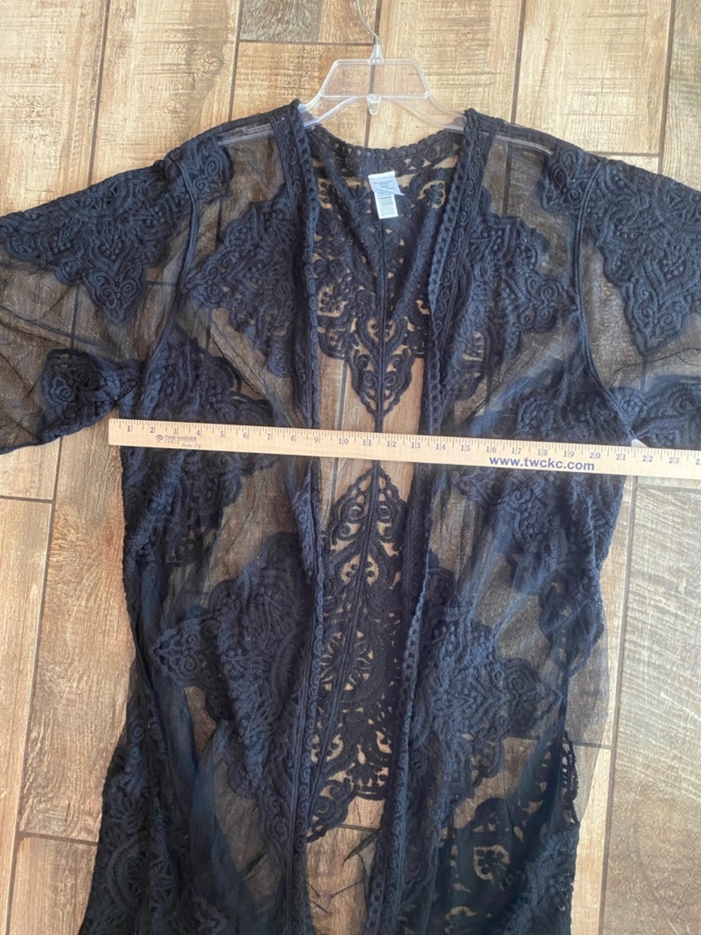 Sheer Black coverup Lace Kimono Robe 🆕 - Picture 8 of 10